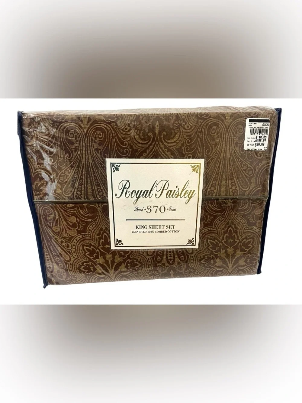 NEW King Sheet Set - Royal Paisley -Brown
